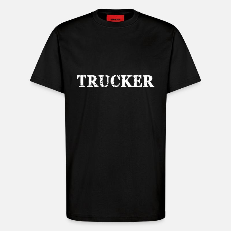 Trucker - T-Shirt - made by SPREAD - SOLID BLACK