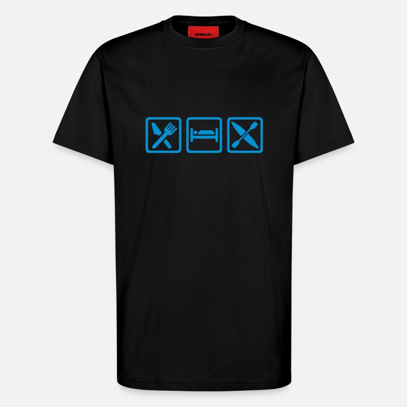 Kajak - T-Shirt - made by SPREAD - SOLID BLACK