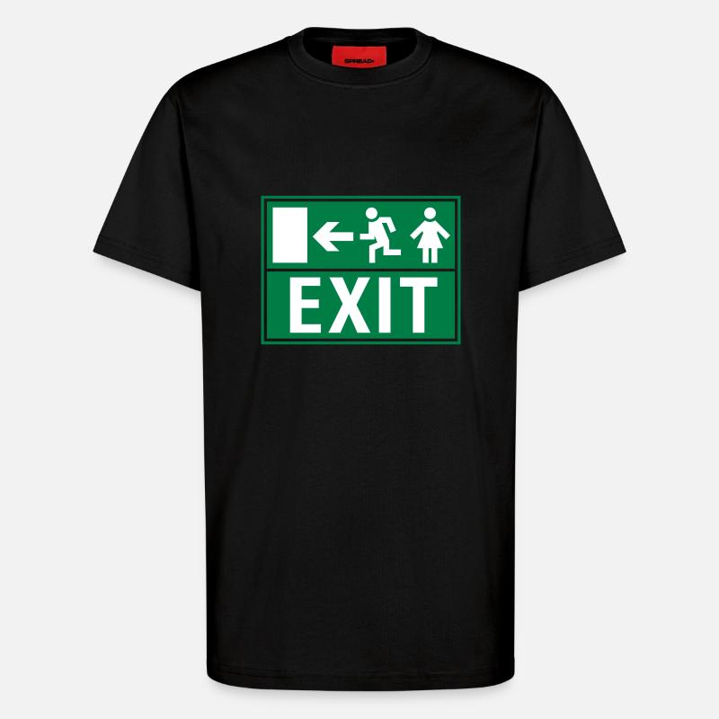 EXIT (NOTAUSGANG) - T-Shirt - made by SPREAD - SOLID BLACK