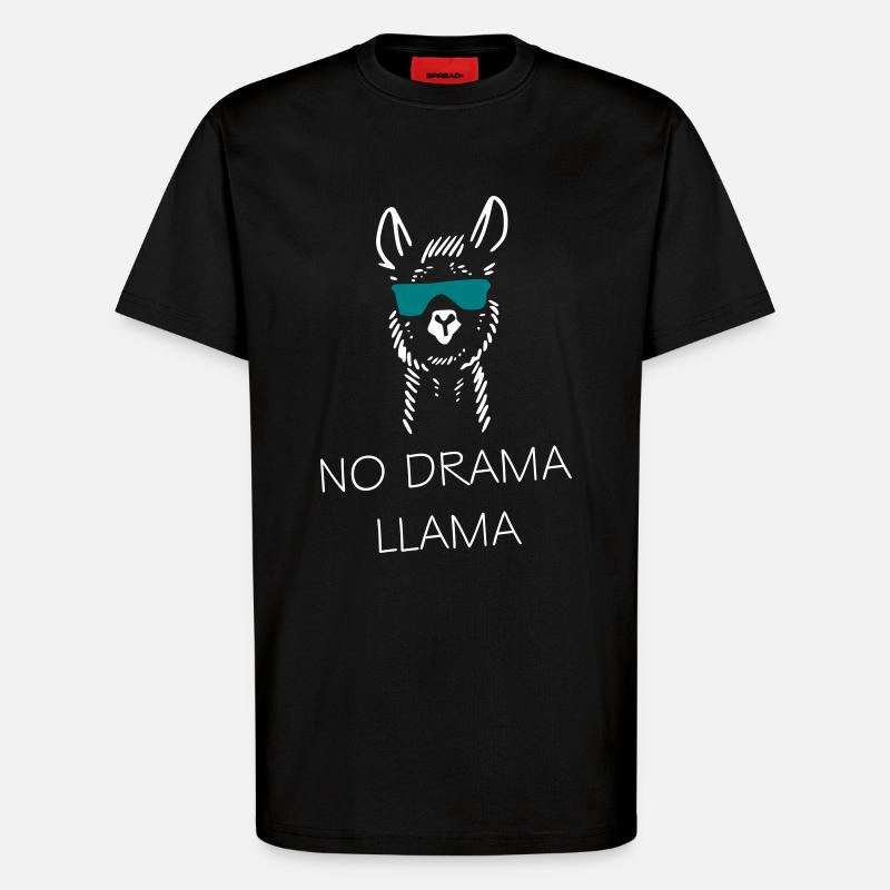 No drama llama gift idea - T-Shirt - made by SPREAD - SOLID BLACK