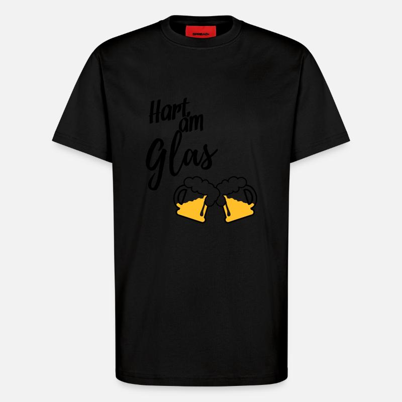 Hart am Glas - T-Shirt - made by SPREAD - SOLID BLACK