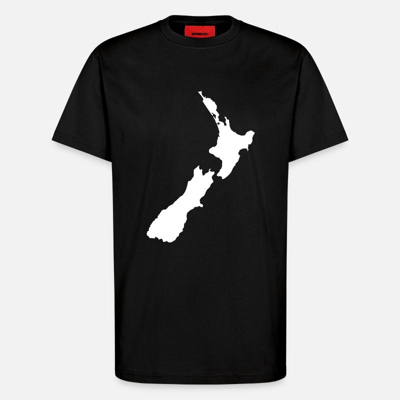 Map NZ - T-Shirt - made by SPREAD - SOLID BLACK
