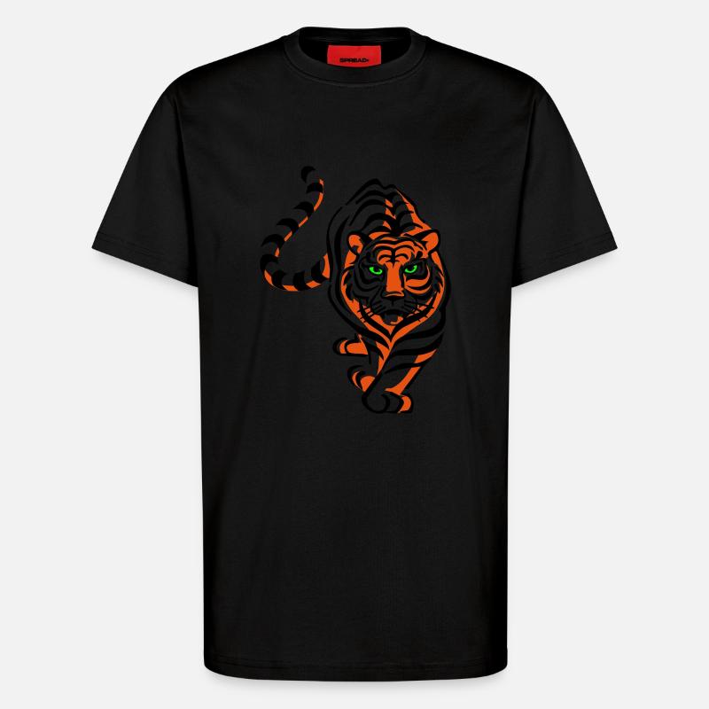 Tiger - T-Shirt - made by SPREAD - SOLID BLACK