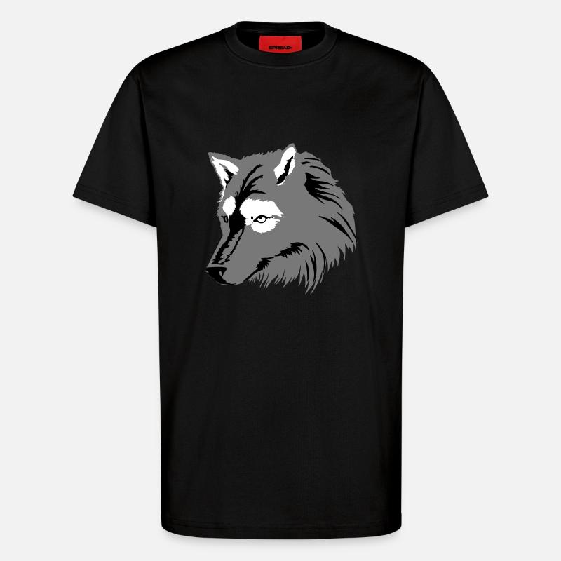 Wolf (3c) - T-Shirt - made by SPREAD - SOLID BLACK