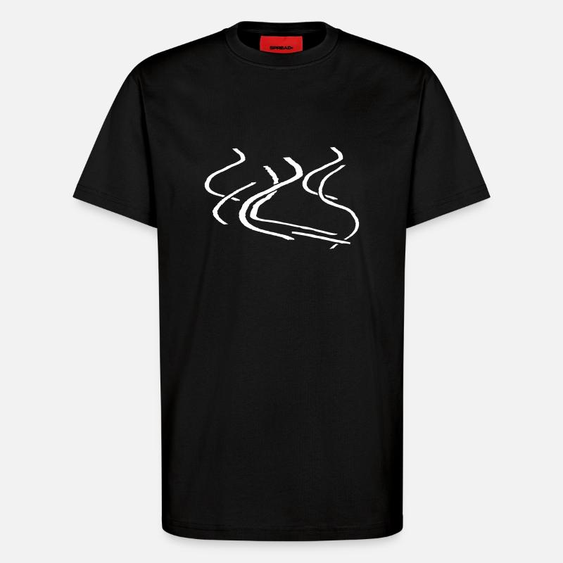Skiing - T-Shirt - made by SPREAD - SOLID BLACK