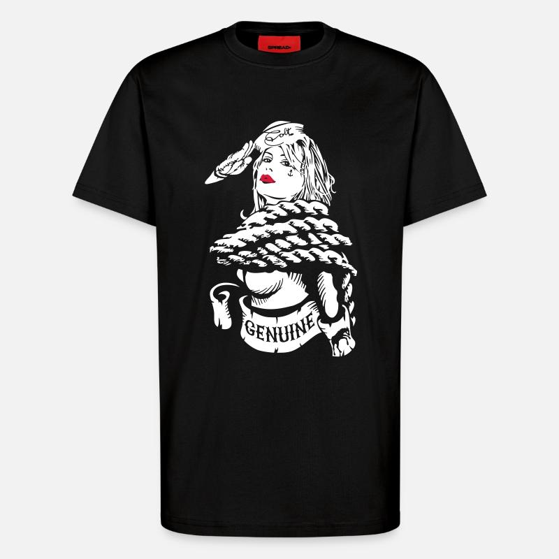 Fille de marin véritable - T-shirt bio décontracté fabriqué en UE - SOLID BLACK