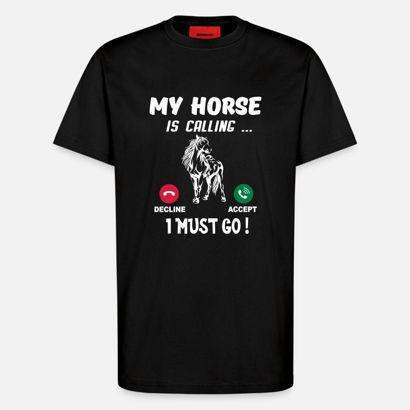 cheval - T-shirt bio décontracté fabriqué en UE - SOLID BLACK