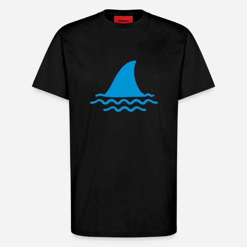 Requin - T-shirt bio décontracté fabriqué en UE - SOLID BLACK