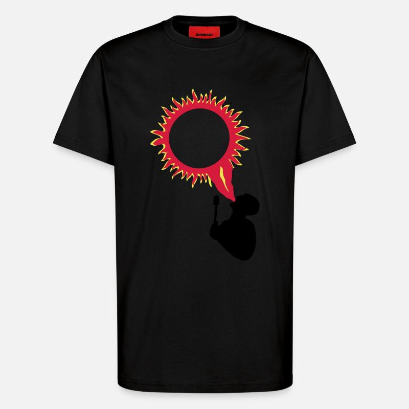 Fire breathing - T-Shirt - made by SPREAD - SOLID BLACK