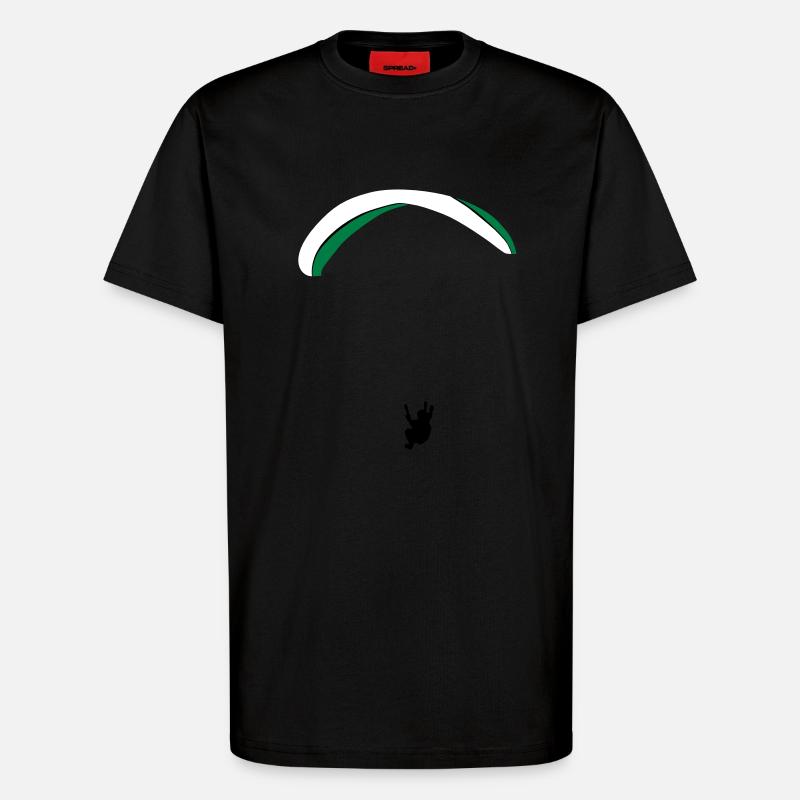 Parapente - T-shirt bio décontracté fabriqué en UE - SOLID BLACK