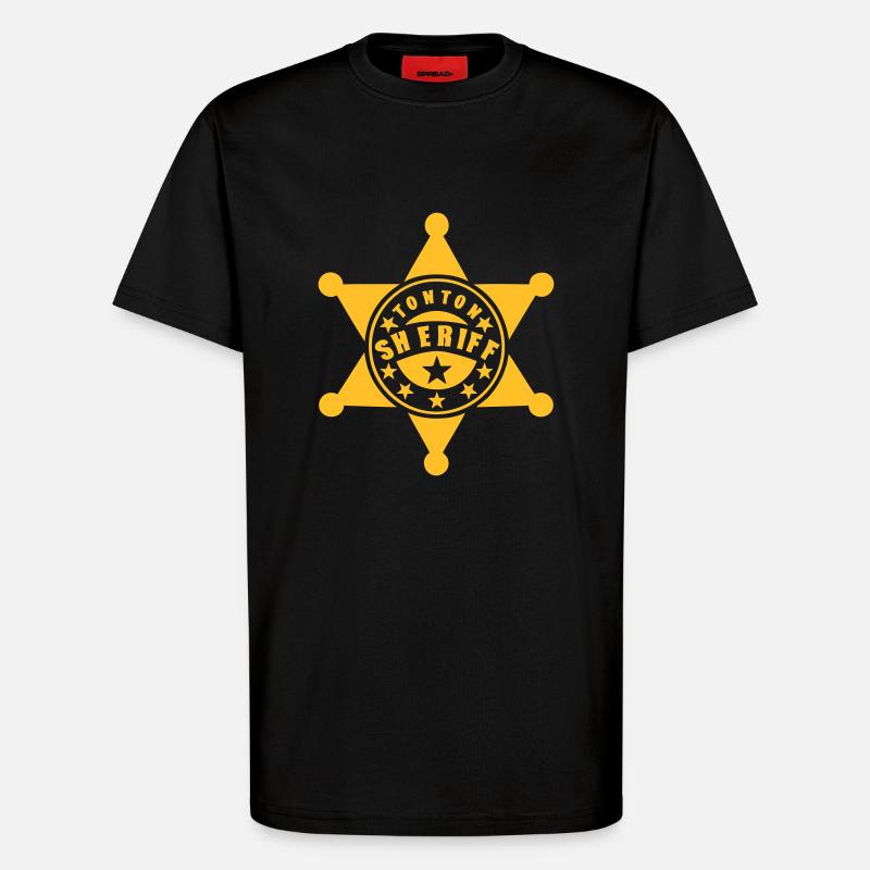 Uncle Sheriff Star 1 - T-Shirt - made by SPREAD - SOLID BLACK