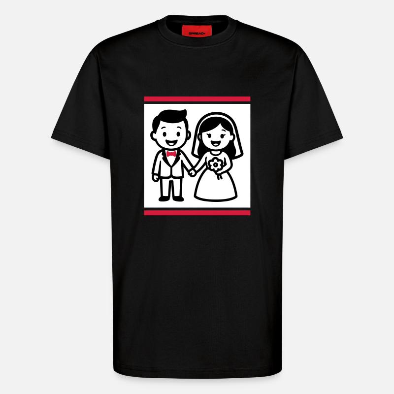 Ehepaar Hochzeit - T-Shirt - made by SPREAD - SOLID BLACK