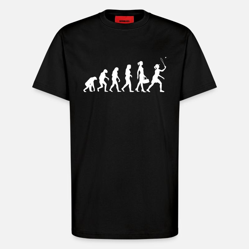 Evolution Frauen Badminton - T-Shirt - made by SPREAD - SOLID BLACK