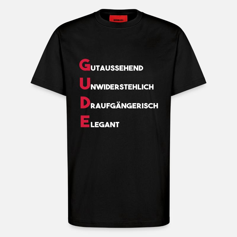 Gude - T-Shirt - made by SPREAD - SOLID BLACK