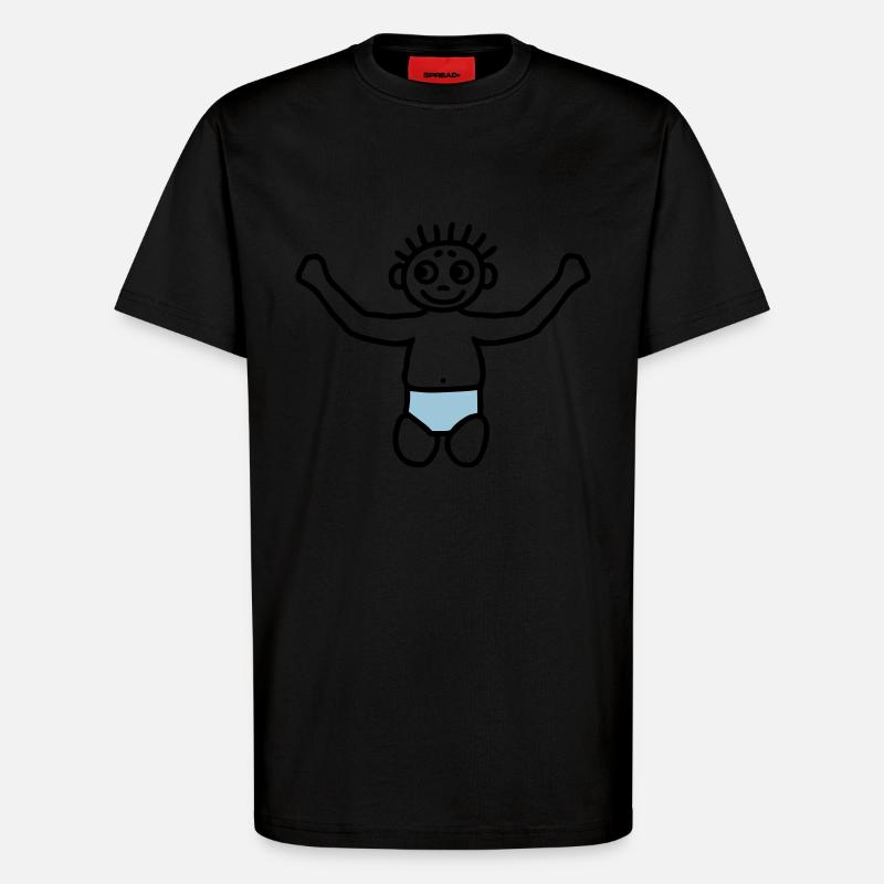 Baby mit Windel - V2 - T-Shirt - made by SPREAD - SOLID BLACK