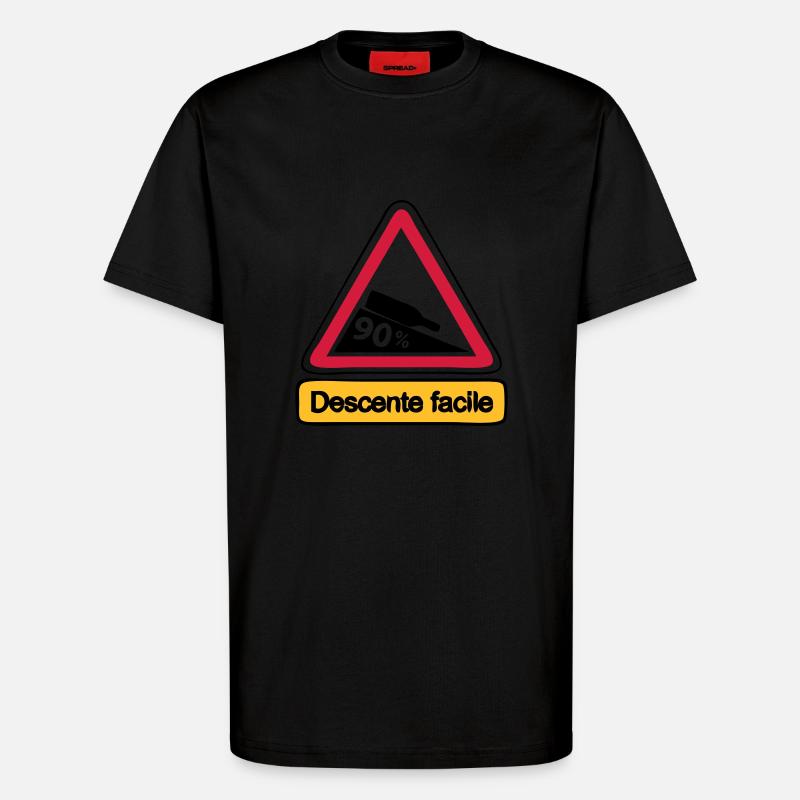 90 Abstieg facile3 - T-Shirt - made by SPREAD - SOLID BLACK