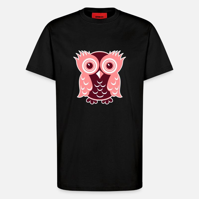 Owl Eule - T-Shirt - made by SPREAD - SOLID BLACK