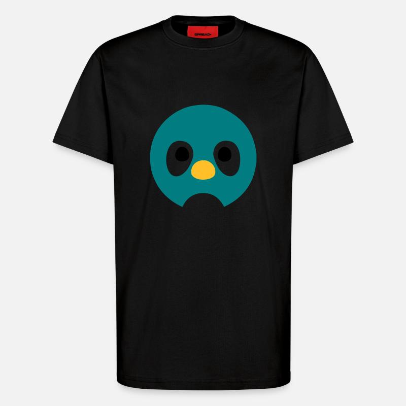 Cartoon Penguin Face - T-Shirt - made by SPREAD - SOLID BLACK