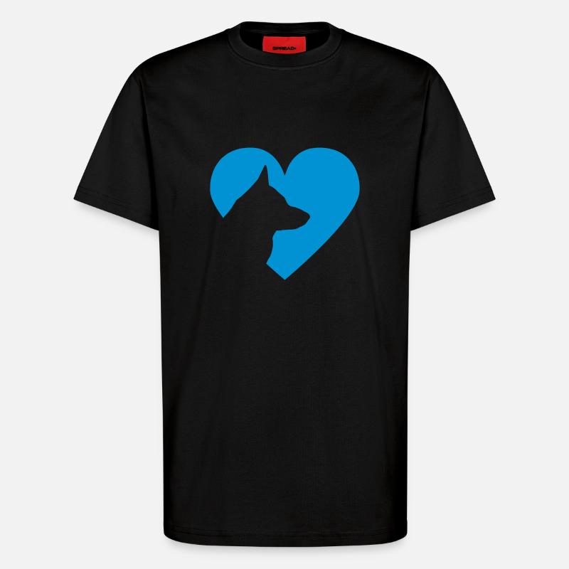 Herz mit Schäferhund Vector - T-Shirt - made by SPREAD - SOLID BLACK