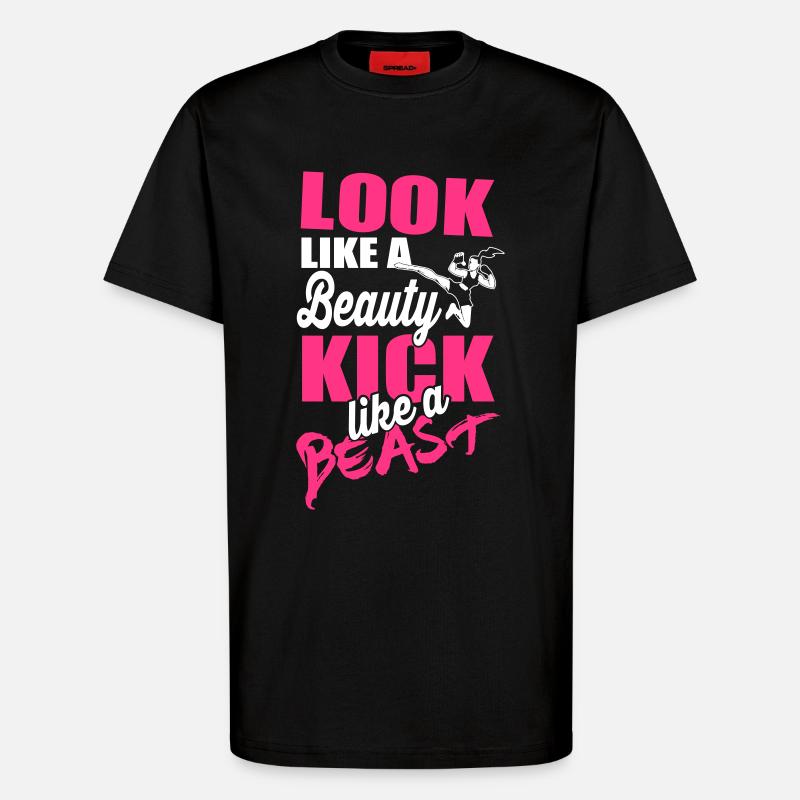 Kick like a beast - T-Shirt - made by SPREAD - SOLID BLACK