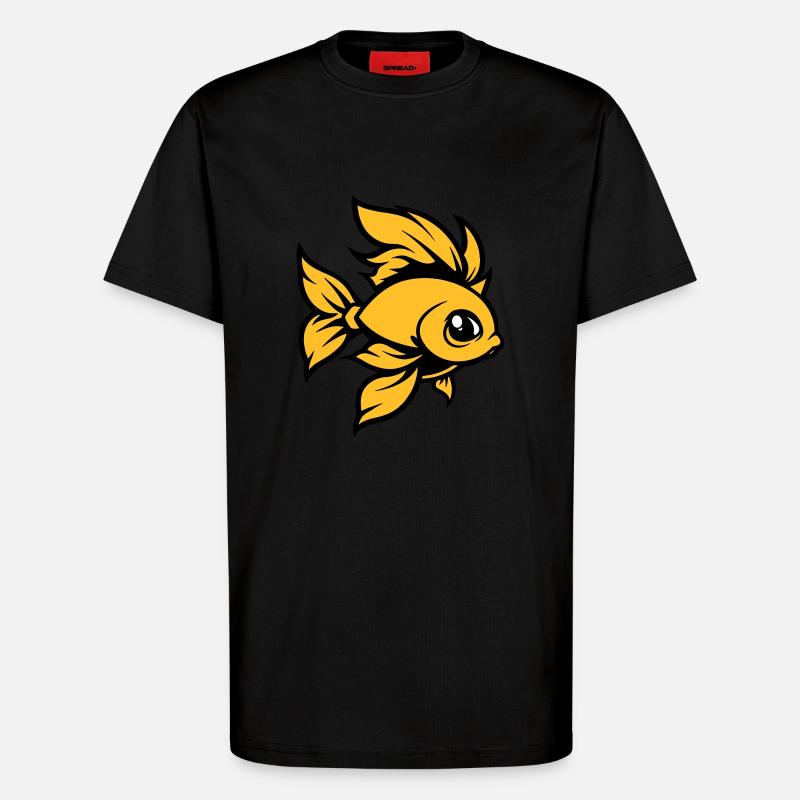 Goldfish Fish Comic - T-Shirt - made by SPREAD - SOLID BLACK