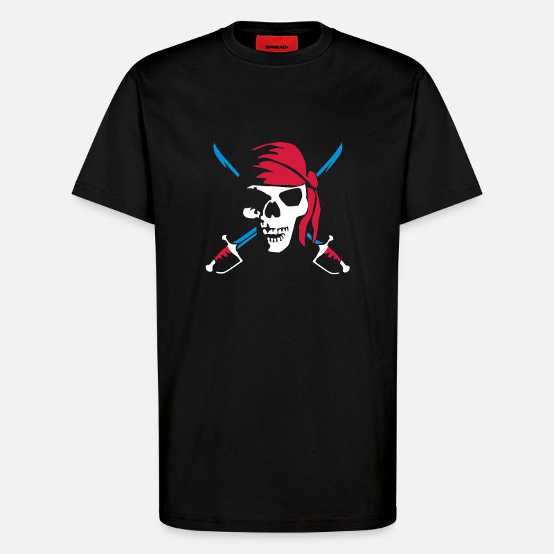 pirate_saber_022011_b_3c - T-Shirt - made by SPREAD - SOLID BLACK