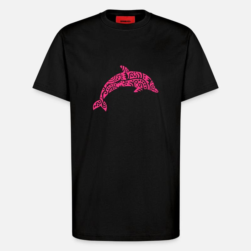 Dolphin - T-Shirt - made by SPREAD - SOLID BLACK