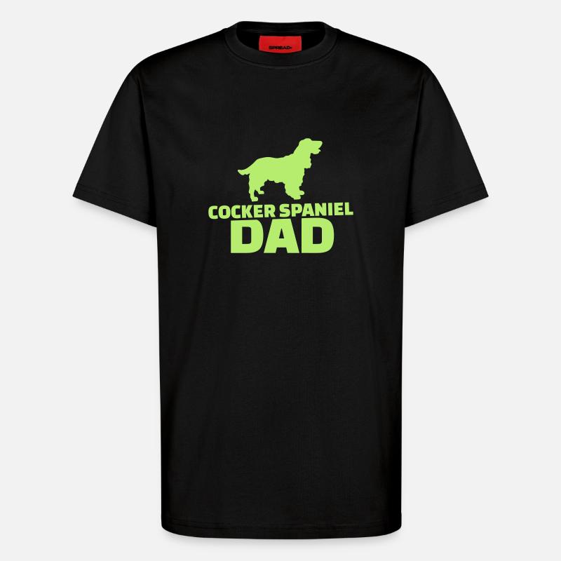 Cocker Spaniel Dad - T-shirt bio décontracté fabriqué en UE - SOLID BLACK