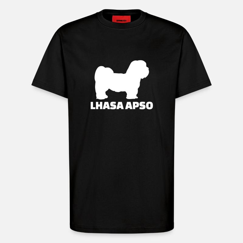 Lhasa Apso - T-shirt bio décontracté fabriqué en UE - SOLID BLACK
