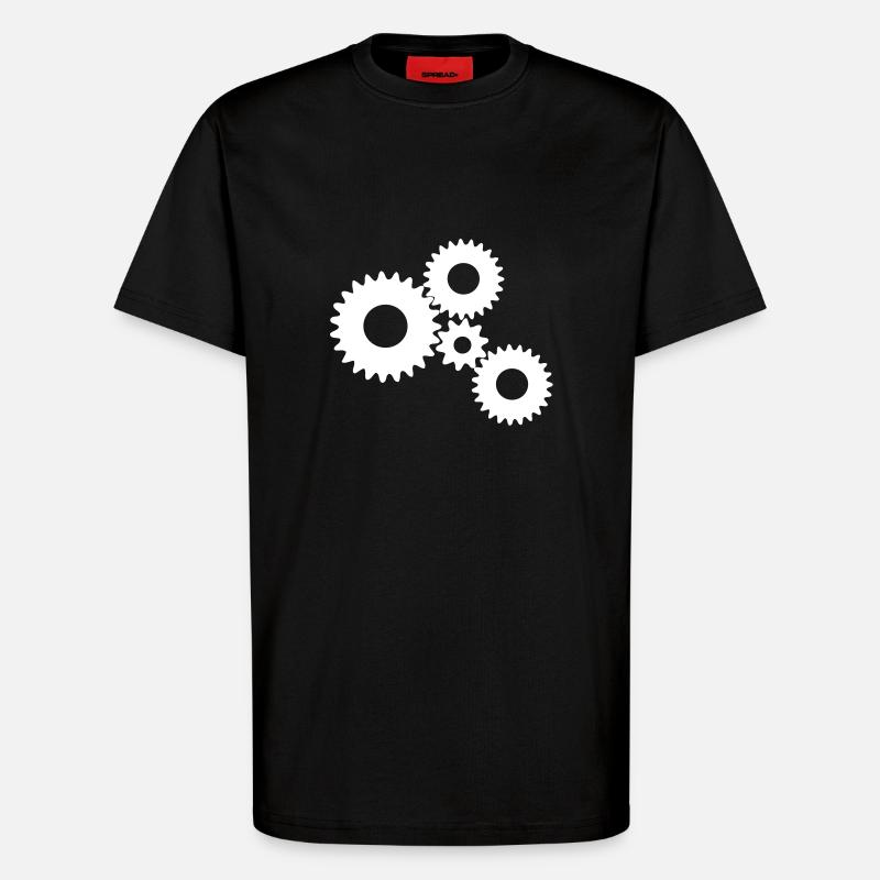Zahnräder/Getriebe/Gear - T-Shirt - made by SPREAD - SOLID BLACK