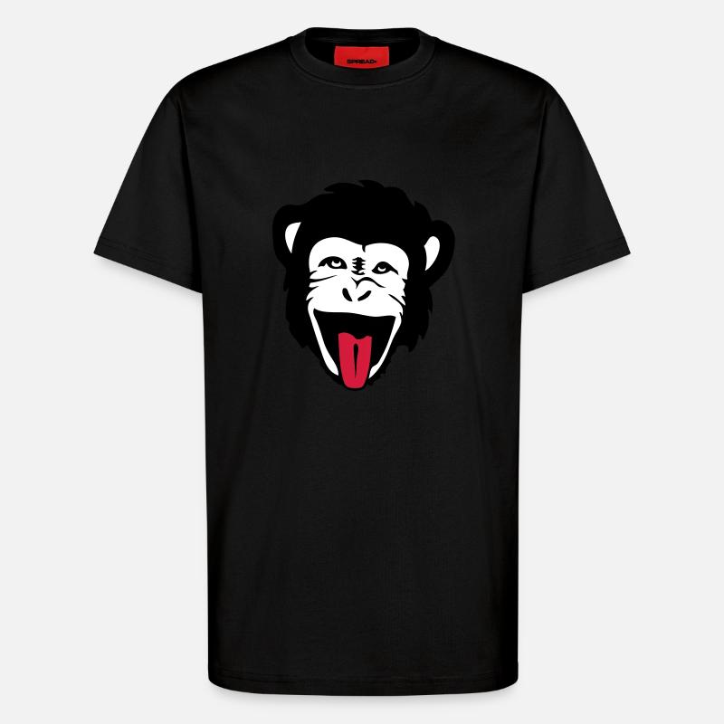 singe gorille monkey tete1 - T-shirt bio décontracté fabriqué en UE - SOLID BLACK