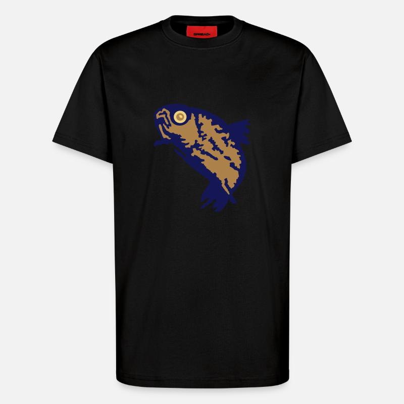 Forelle / Trout (3c) - T-Shirt - made by SPREAD - SOLID BLACK
