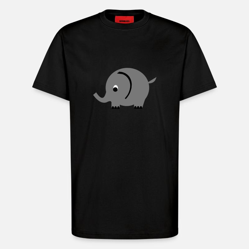 elephant - T-Shirt - made by SPREAD - SOLID BLACK