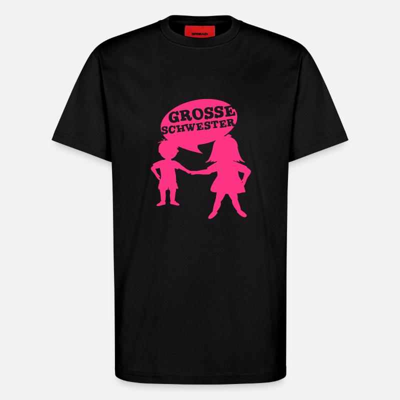 Grosse Schwester - T-Shirt - made by SPREAD - SOLID BLACK