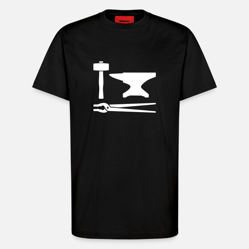 Blacksmith tools - T-Shirt - made by SPREAD - SOLID BLACK