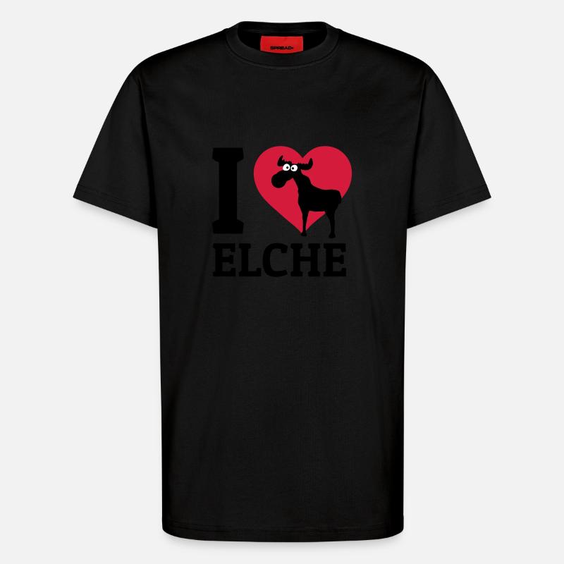 I love Elche - T-Shirt - made by SPREAD - SOLID BLACK