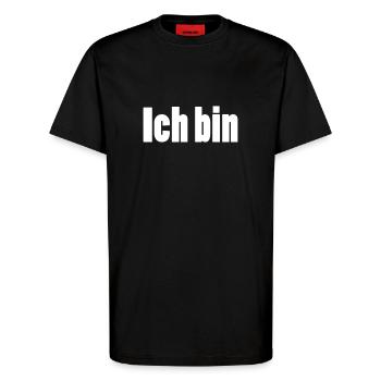 ich bin + dein Name - T-Shirt - made by SPREAD - SOLID BLACK - Vorne - Alina (178cm) & Michal (187cm)