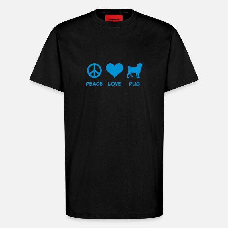 Mops - T-Shirt - made by SPREAD - SOLID BLACK