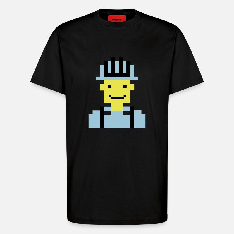 Construction Worker Pixel 01 - T-Shirt - made by SPREAD - SOLID BLACK