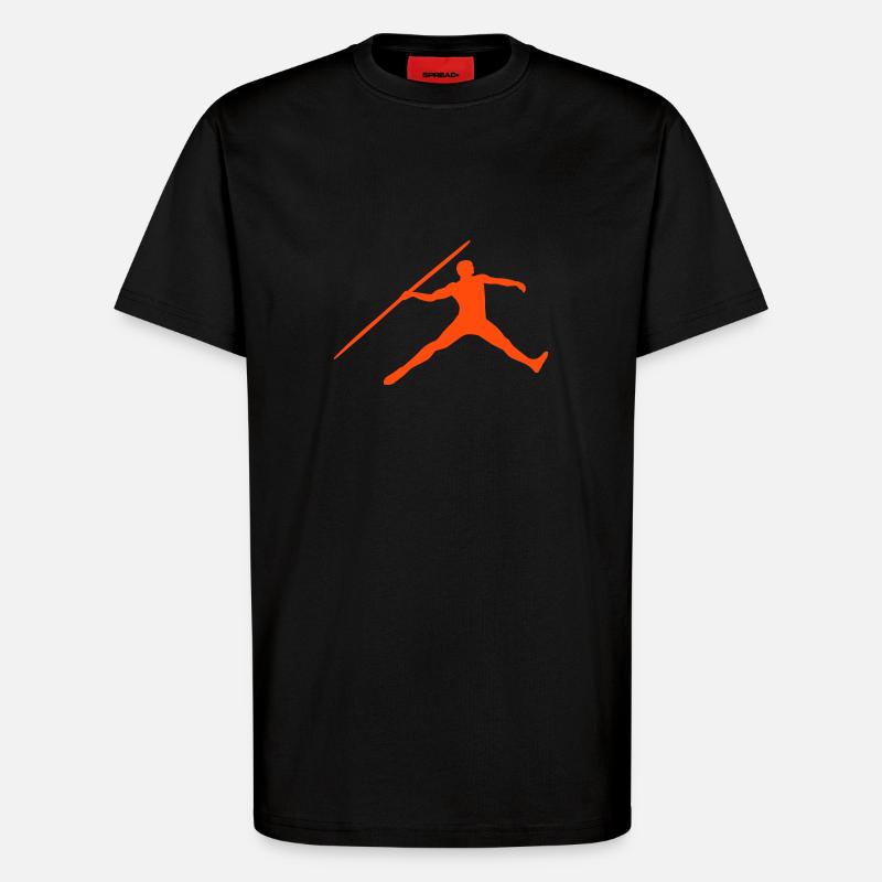 Javelin throw - T-Shirt - made by SPREAD - SOLID BLACK