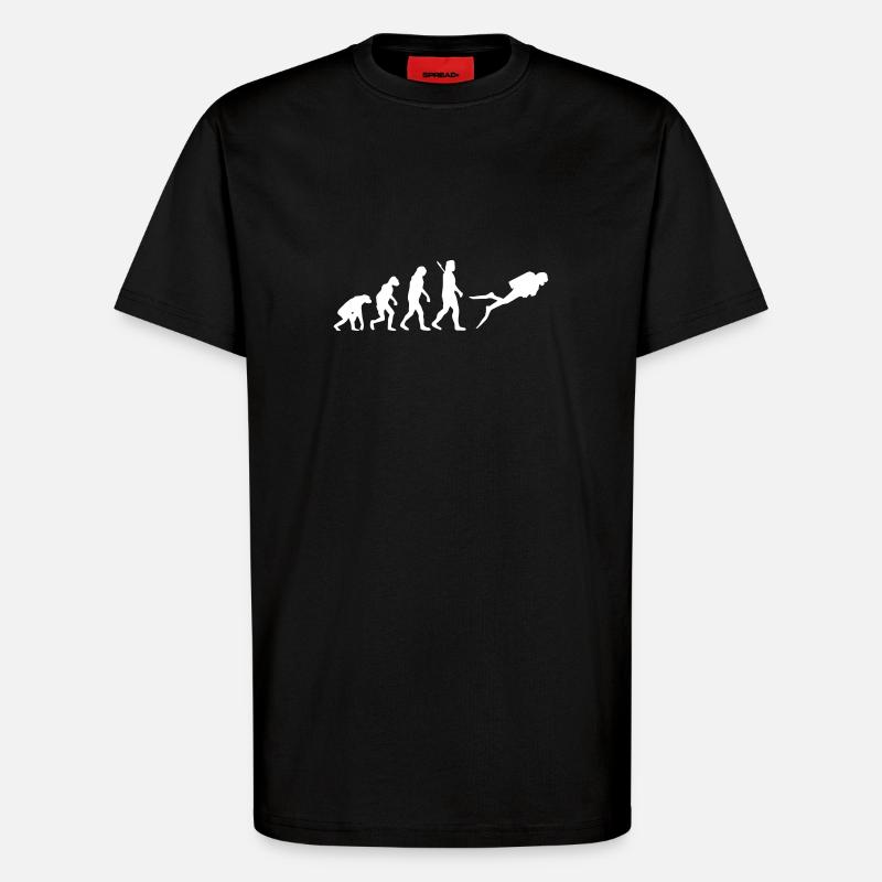 Evolution Tauchen - T-Shirt - made by SPREAD - SOLID BLACK