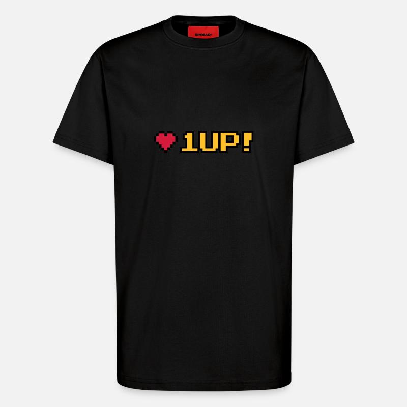 8-Bit 1UP - T-shirt bio décontracté fabriqué en UE - SOLID BLACK