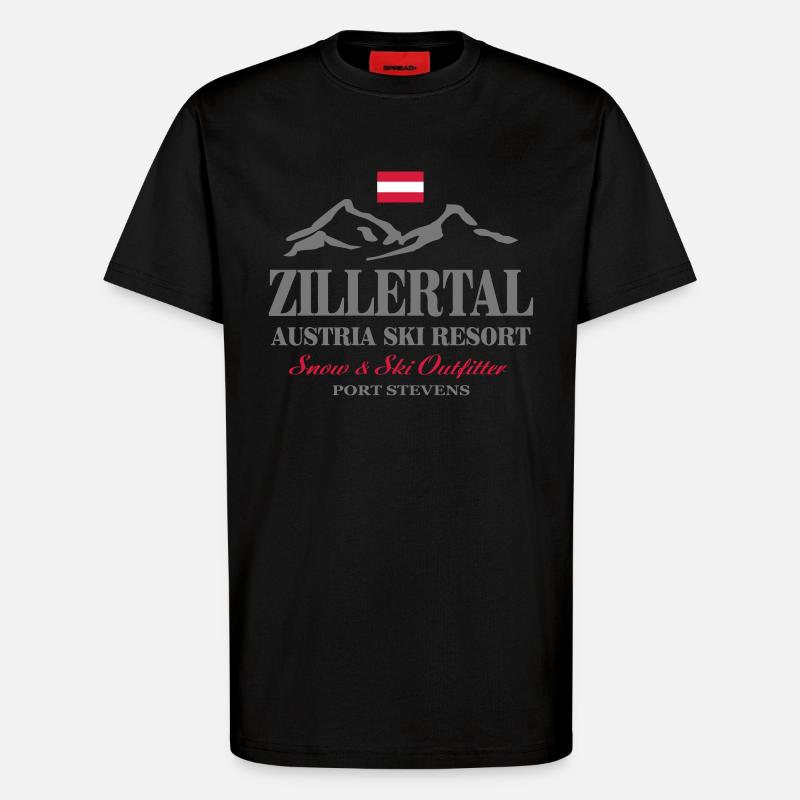 Zillertal - Austria Flag - T-Shirt - made by SPREAD - SOLID BLACK