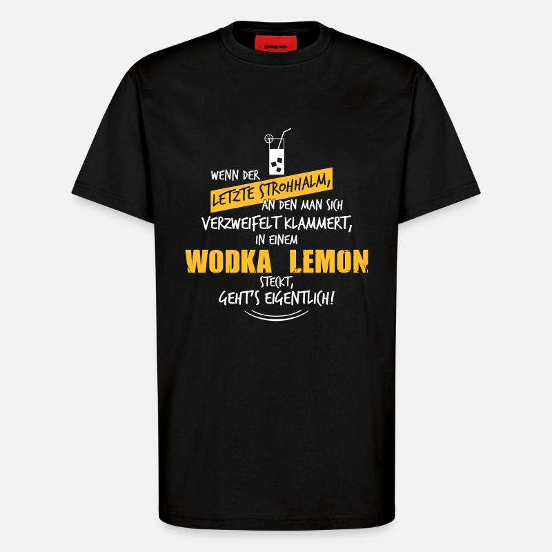 Letzter Strohhalm Wodka Lemon - T-Shirt - made by SPREAD - SOLID BLACK