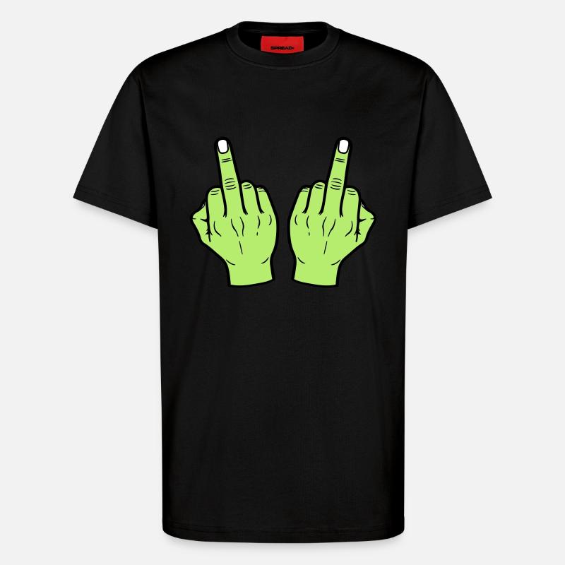 Mittelfinger Hand - T-Shirt - made by SPREAD - SOLID BLACK