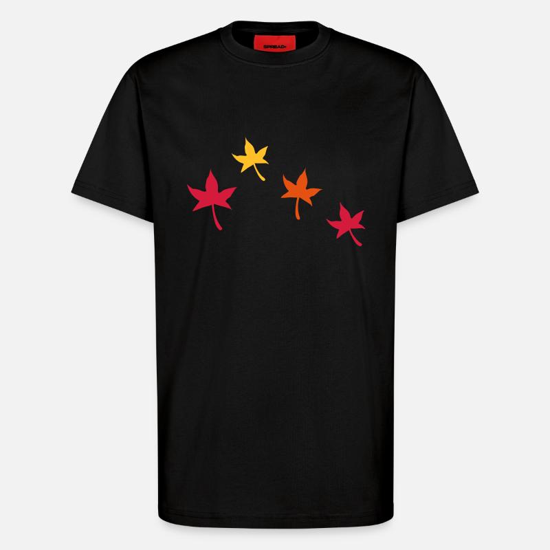 Herbstliche Blätter - T-Shirt - made by SPREAD - SOLID BLACK