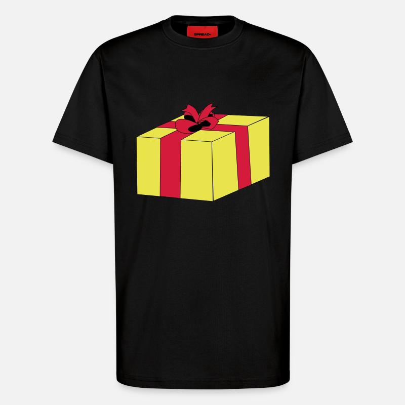 Gift wrapped surprise ribbon package - T-Shirt - made by SPREAD - SOLID BLACK