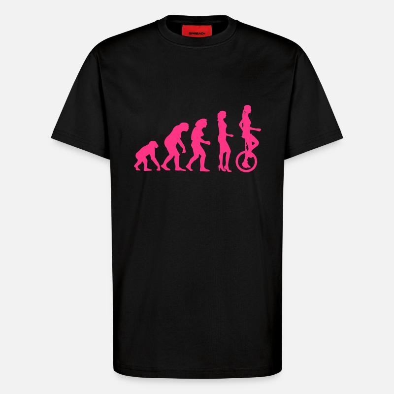 evolution_einradfahrerin_1c - T-shirt bio décontracté fabriqué en UE - SOLID BLACK
