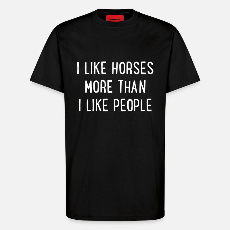 Chevaux - T-shirt bio décontracté fabriqué en UE - SOLID BLACK