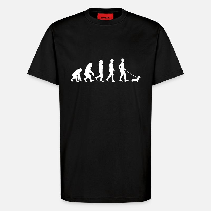 Dackel - Evolution - T-Shirt - made by SPREAD - SOLID BLACK